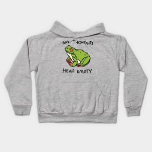 cute peaceful smiling tree frog with no thoughts head empty meme text Kids Hoodie